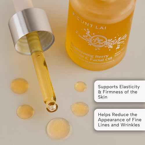Mount Lai Vitamin C Facial Oil - Goji Berry Face Oil with Rosehip & Sea Buckthorn for Radiant Skin, Dark Spots & Luminous Glow, 30mL