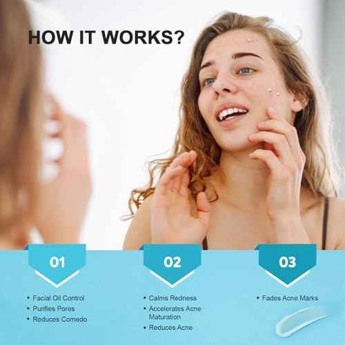 Acne Pimple Spot Treatment Cream: Cystic Hormonal Breakouts Control for Face & Back - 2% Salicylic Acid, Fast Redness Relief, Fades Blemishes & Post-Acne Marks, Teens-Adults, 1.8 oz