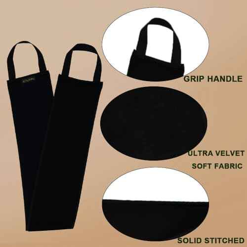 4 Pack Self Tanning Mitt Applicator Kit - 1 Self Tan Mitt, 1 Back Tanning Applicator, 1 Ultra Soft Self Tanner Brush, 1 Exfoliating Glove, for Sunless Streak-Free Fake Tan (Black)