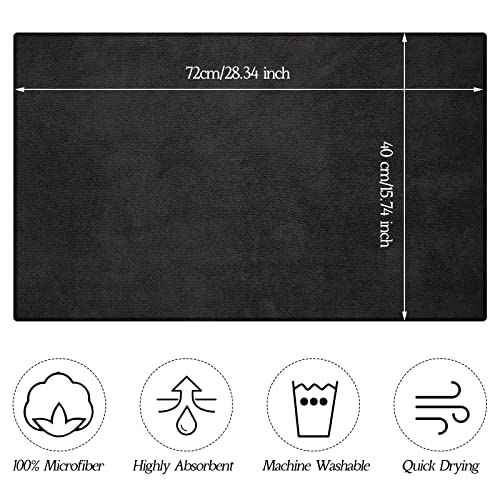 Panelee 36 Packs of Bleach Proof Towels Microfiber Absorbent Salon Towels Bleach Resistant Salon Hand Towels for Gym, Bath, Spa, Shaving, Shampoo, Home Hair Drying, 16 x 28 Inches (Black)