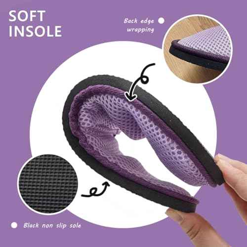 GONG GONG 6-8 Pairs Mash Cloth Disposable Slippers, Machine Washed & Reused, Closed Toe Guest Slippers for Guest, Bathroom, House, Hotel, Party, SPA