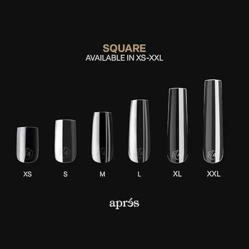 Apres Gel-X Sculpted Box of Nail Tips, 14 Sizes 00-9, Soft Gel Tip Box (210pcs) (Sculpted Square Extra Long, 210)