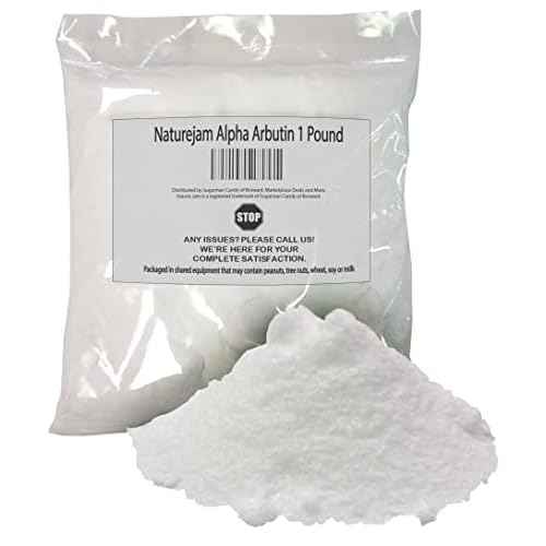 Naturejam Alpha Arbutin Powder Pure Skin Whitener Brightener Dark Spot Corrector, Evens Out Skin Tone and Helps With Hyperpigmentation (1 Pound)