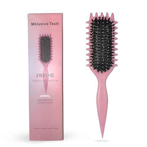 Curly Hair Brush Detangling and Curl Defining Brush Reduces Pulling Enhances Curl Separation Ergonomic Design for All Hair Types By Candybrush Pink (Pink)