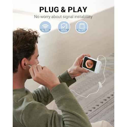 Anykit Digital Otoscope with Gyroscope, 4 Inches Screen, 3.9mm Ear Scope Camera with 6 Lights, Ear Wax Removal Tool, 32GB Card, Supports Photo Snap and Video Recording