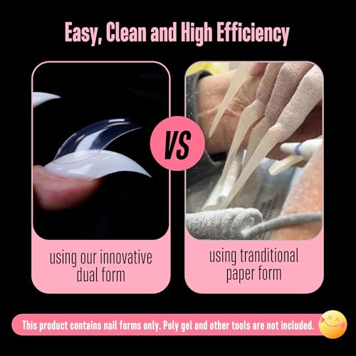 NOVO OVO Halloween Cat Claw Short Curved Stiletto Nail Dual Forms for Poly Gel Extension of 3D Eagle Hawk Curve Sculptural Acrylic Nails, Reusable Full Cover Molds Nail Art Design 280 Pcs 14 sizes