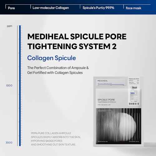 Mediheal Collagen Spicule 3000ppm Intensive Serum ? Micro Needle Serum for Pore Care, Soothing & Skin Texture Improvement, 2-Step Pore Care Set,Collagen Spicule Ampoule and Gel Mask Set,4 pcs