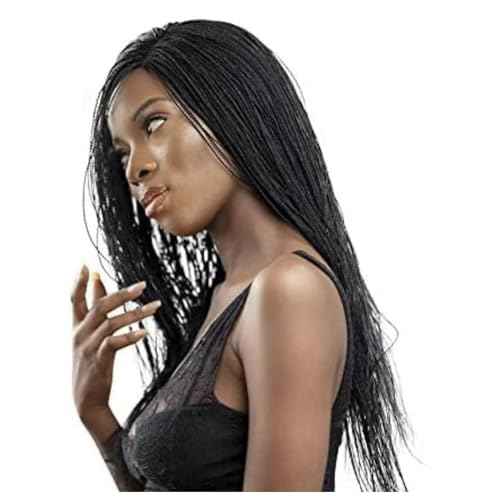 Twisted Wigs, 18-Inch Micro Million Twist Braided Wig - Light, Soft Braid Wigs for Black Women with Glueless Front Lace Closure - No Tangle Synthetic Braid- Darkest Brown Color 2