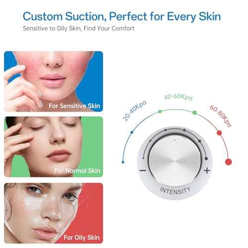 UNOISETION At Home Microdermabrasion Machine, 2 In 1 Pro-Grade Diamond Dermabrasion Facial for Exfoliation & Stubborn Blackheads, Microdermabrasion Tool for Radiant Skin, White