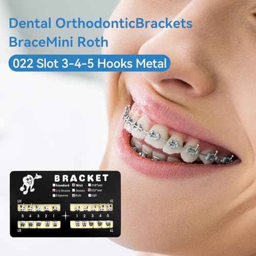 400pcs/Pack 022 Slot Bondable with Hook on 345 Teeth Model Mini Roth Brackets Roth,5 pieces per pack 20 pieces per pack.