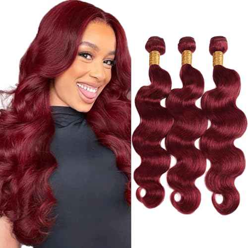 Red Bundles 99J Body Wave Human Hair Bundle Brazilian Unprocessed Virgin Hair 99J Burgundy 3 Bundles 18 20 22 Inch Wine Red Body Wave Bundle Hair Extensions