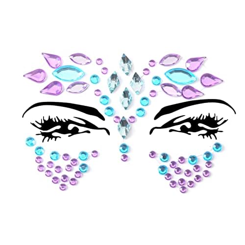 FACEGEM LONDON Face Gems Adhesive Glitter Jewel Tattoo Sticker Festival Gems Rave Party Body Make Up (60 PCS FACE GEMS)