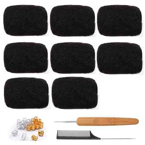 Afro Kinky Bulk Human Hair For Dreadlock Extensions Repair Locs,Twist Braiding, 100% Human Braiding Hair £¬30Grams each bundles Total (10Inch #1B 8bundles)