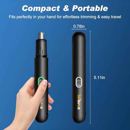 Precision Nose Hair Trimmer ? 360¡Æ Safe & Efficient Electric Trimming, USB Rechargeable, Waterproof, for Nose, Ear, Eyebrows, and Beard Grooming