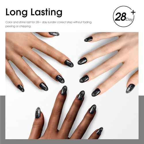 CANNI Glitter Gel Nail Polish ? 1pcs 9ml Black Color, Diamond Glitter Series, Soak Off UV LED Gel Nail Polish for DIY Nail Art, Salon or Home Manicure
