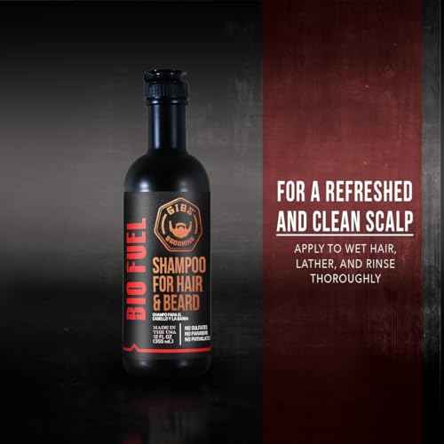 GIBS Bio Fuel Shampoo for Hair & Beard, Moisturizing & Nourishing, 12 fl oz