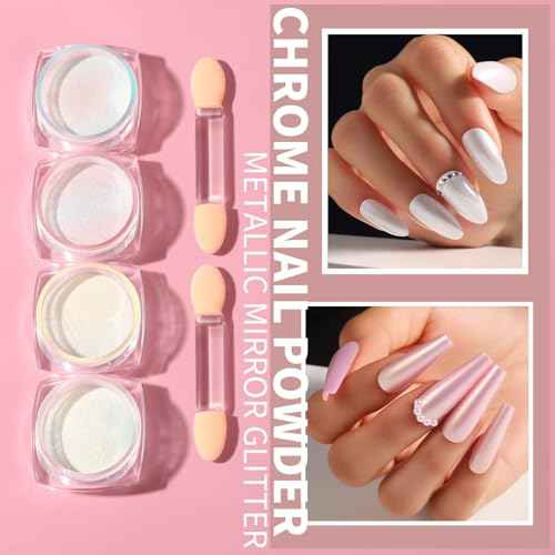 FANDAMEI Nail Art Brushes Set, Nail Art Kit, Nail Design Kit, Nail Dotting Tools, Nail Kit for Beginners, Chrome Nail Powder, Nail Stickers, Nail Rhinestones, Nail Charms Gems Nail Art Decoration Kit