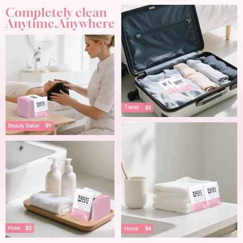 Pack of 100 Makeup Remover Wipes Individually Wrapped,Sakura Scent,Face Cleansing Wipes Bulk, Travel Towelette Makeup Remover Cloth for Face Cleansing Skin Care Remove Makeup