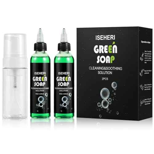 2PCS Ultra Concentrated Green Tattoo Soap 4OZ with Foaming Bottle 120ml, Tattoo Supplies for Tattoos Piercings, Clean Skin Equipment