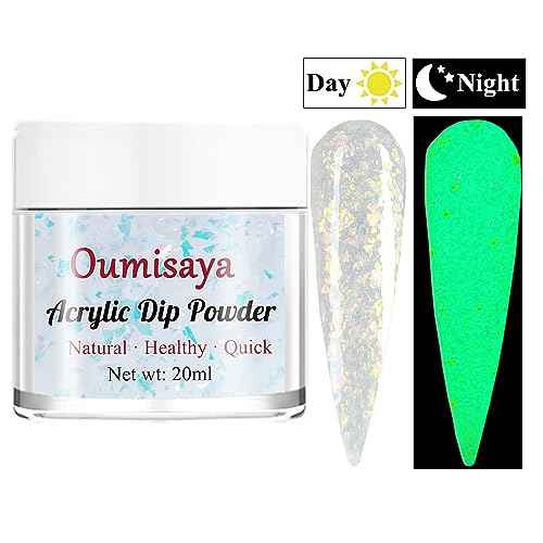 Glow in the dark Acrylic Nail Powder Clear Pink White Colors Set for French Nail Art Design 20ML/PCS (AP080)