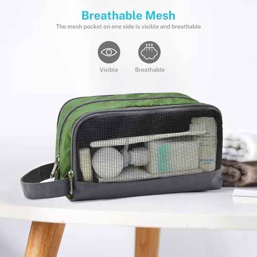 Gonex Travel Toiletry Bag Nylon, Shaving Bag Toiletry Organizer Olive Green