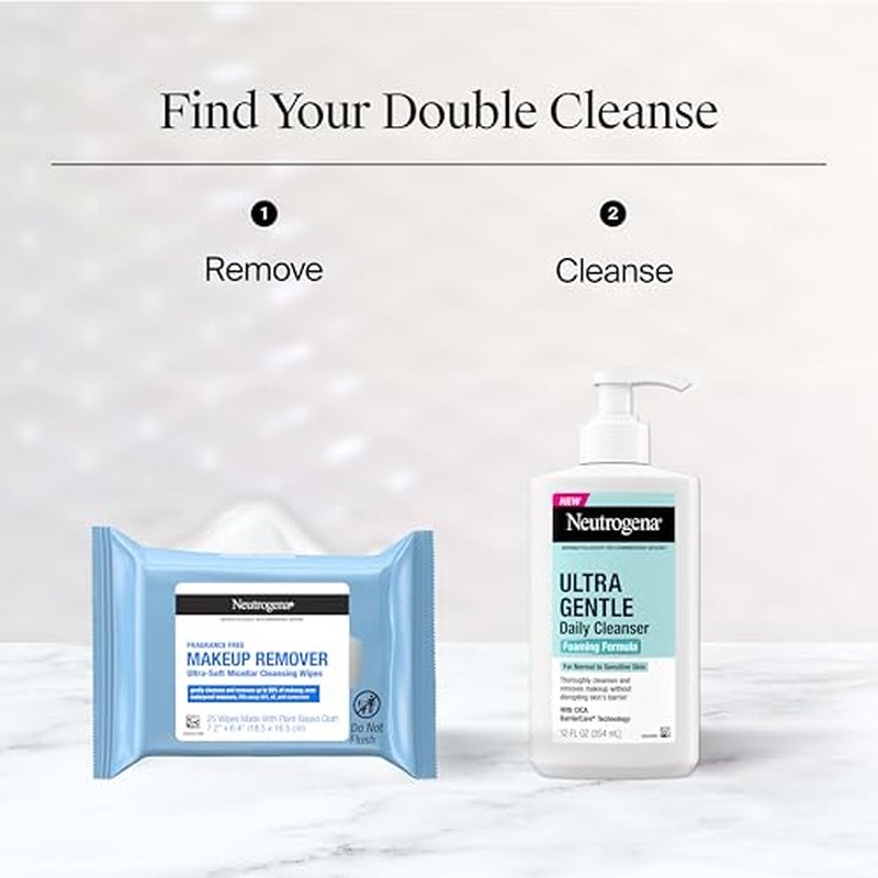 Neutrogena Micellar Makeup Remover Wipes, 2-Pack (50 Count)