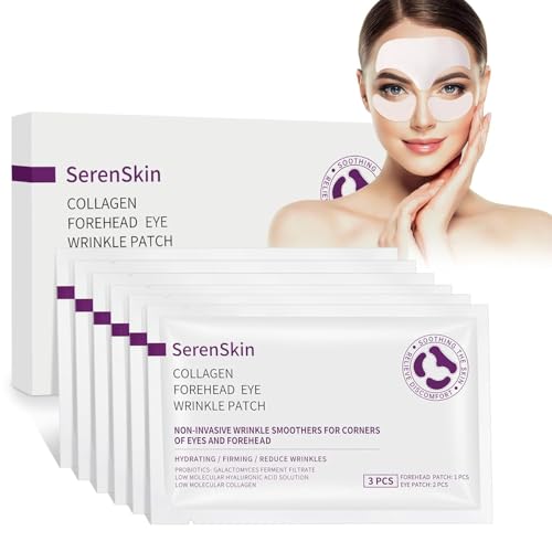 Forehead Wrinkle Patches & Under Eye Patches with Collagen, Anti Wrinkle Patches for Reduce forehead Lines, Facial Wrinkles Treatment Remover Women Eye Patches for Puffy Eyes and Dark Circles, 18 pcs