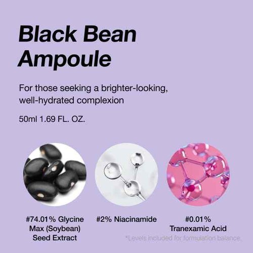 ODELOI Black bean 74% Ampoule Luftig 1.69 fl.oz / 50ml, Skin Calm Ampoule with Skin Vitalizing, for Sensitive and Combination Skin, Mild Ampoule for Face, Korean Skin Care