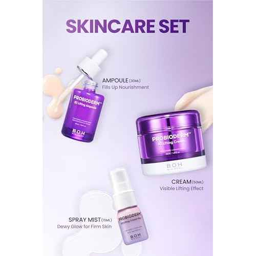 BIOHEAL BOH Probioderm 3D Lifting Skincare Set | Anti-Aging Face Moisturizer Night Cream, Ampoule & Facial Serum Spray | Korean Skin Care Kit for Firming & Hydration | K Beauty Gift Set for Women