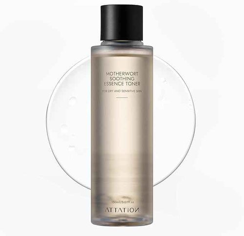 ATTATION Motherwort Soothing Essence Facial Toner, Herbal Extract, for Dry and Sensitive Skin, Vegan Korean Skincare, Refreshing, Hydrating, Purifying for Glow and Glass Skin 150ml / 5.07fl. oz.