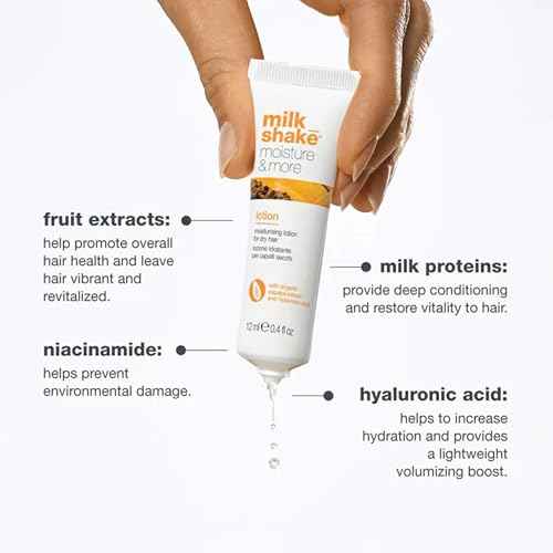 milk_shake Moisture & More Hydrating Lotion Vials - Intense Weekly Hydration Treatment for Dry, Dehydrated Hair | Restores Shine and Moisture | Tropical Scent