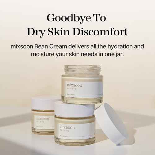 mixsoon Bean Cream - Deep Moisturizing, Hydrating and Smoothing for Face, Fermented Soybean Extract, Lightweight Non-Sticky Finish 65ml / 2.19 fl.oz. Korean Glass Skin Care