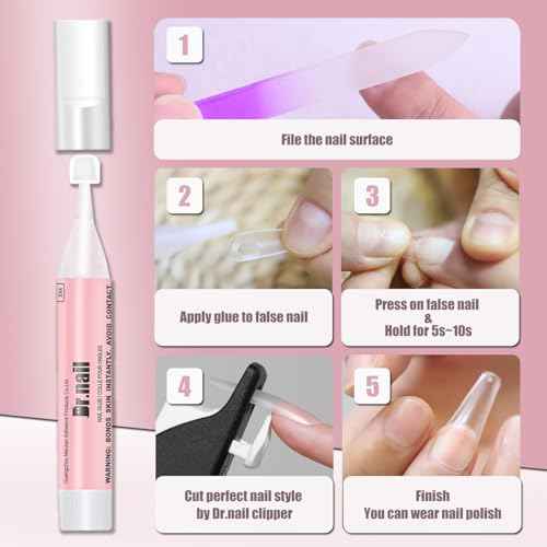 20 Pcs Nail Glue Set for Acrylic Press On Nails Tip Super Strong Glue for Fake Nails Professional Adhesive Super Bond Fast Drying Glues Long Lasting 0.07oz No Need for UV Lamp