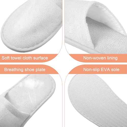 Geyoga 24 Pairs Disposable Slippers for Guests Bulk 2 Size Cotton Hotel Spa House Slippers for Graduation Wedding Party Shoeless Home Travel Individually Wrapped