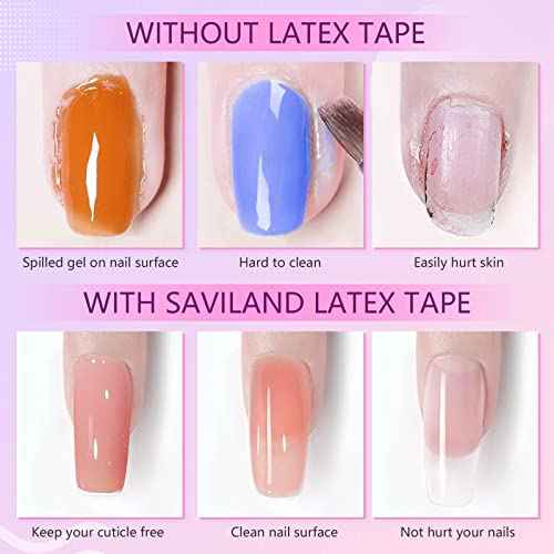 SAVILAND Gel Polish Liquid Latex for Nails: 15ML Nail Latex Peel Off Nail Polish Barrier Cuticle Guard Protector for Airbrush Nail Art Liquid Latex with Tweezers Home DIY Nail Art Salon for Women