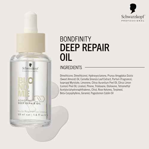 BlondMe Bondfinity Deep Repair Oil for Blonde Hair | Reduces Frizz | Heat Protection | Prevents Breakage |For Blonde, Lightened, & Grey Hair, 1.6 Fl Oz