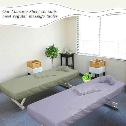 VitalCozy 24 Pcs 8 Sets Massage Table Sheets Set Include Massage Bed Sheets Massage Bed Cover Massage Face Rest Cover Spa Bed Cover Washable Massage Fitted Sheet for Hair Salon Spa (Dark Color)
