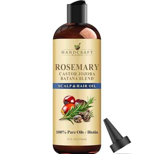 Handcraft Blends Rosemary Oil for Hair 8 Fl Oz | Nourishing Hair Oil | 100% Pure and Natural | Rosemary, Castor, Jojoba, and Batana Oils & Biotin