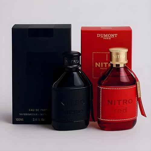 Dumont Nitro Intense and Nitro Red Eau de Parfum Set, 3.45 fl oz Each, 2-Piece Fragrance Combo Pack