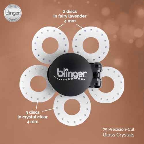 blinger¢ç Starter Kit | Women's Hair Styling Tool + 75 Precision-Cut Glass Crystals | Bling in Seconds! Bedazzling Multi-Faceted Gems | Hair-Safe ? Bling In Brush Out