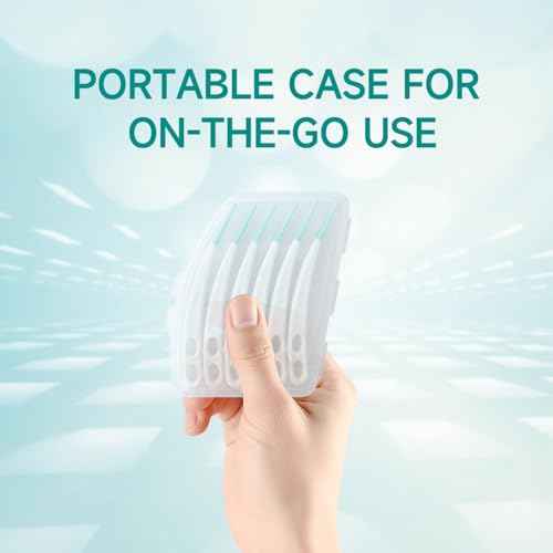 Dr. Emma Dental Picks Mint Curved Soft Rubberized Tooth Picks Easy to Use Brush Picks with Carry Case, 90Ct