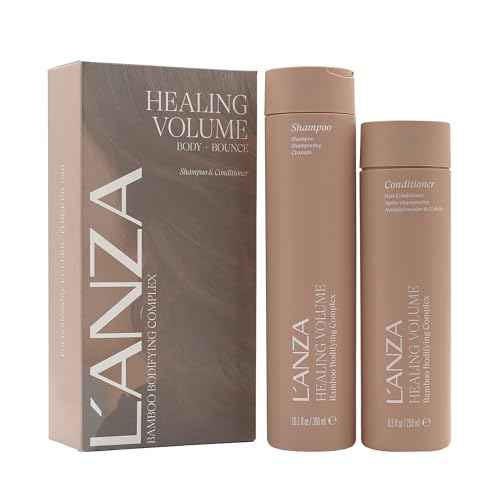 L'ANZA Healing Volume Hair Thickening Shampoo & Conditioner Set, Volumizing, Boosts Body, Lightweight Cleanse, Adds Fullness, Color Safe, Anti-Frizz Anti-Humidity, Sulfate Free, Hair Care Kit