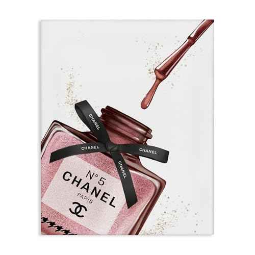 Stupell Industries Makeup Nail Polish Brush Drip Pink Fashion Design Canvas Wall Art, Multi-Color
