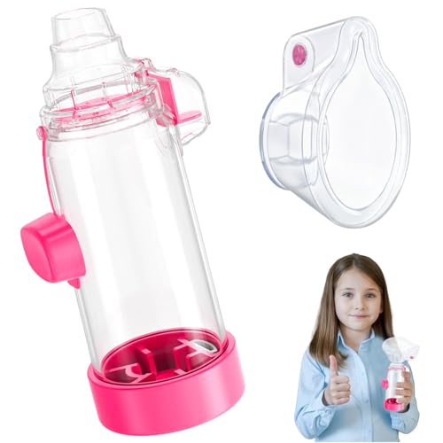 Soft Silicone Inhaler Spacers for Adults and Kids - Fun and Colorful Nessi OTC Spacer (Kids-Pink)