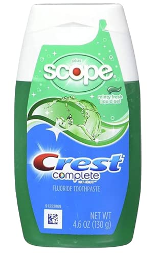 Crest Complete Tartar Control Whitening Plus Scope Liquid Gel Toothpaste, Minty Fresh 4.6 oz, 6 Count