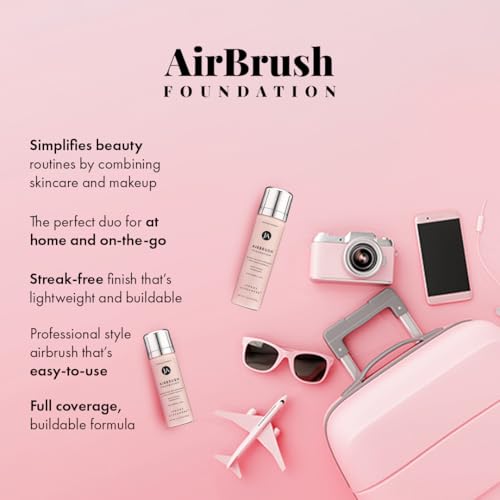 MagicMinerals AirBrush Foundation by Jerome Alexander, Mini Travel Size 1FL Oz, Easy Application Spray Makeup with Anti-aging Ingredients for Smooth Radiant Skin - Light Medium