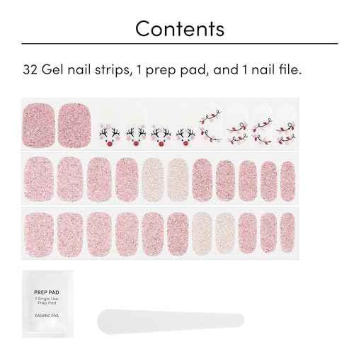 Dashing Diva Gloss - UV Free, Chip Resistant Gel Nail Strips | Contains 32 Wraps, 1 Prep Pad, 1 Nail File