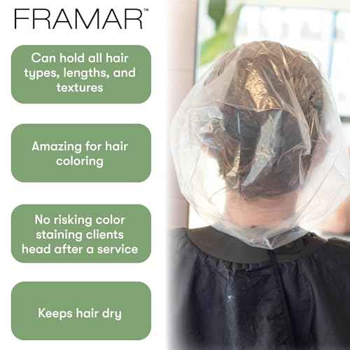 FRAMAR XL Processing Caps For Hair Color - Disposable Shower Caps For Women, Hair Coloring Cap, Processing Cap Disposable, Salon Essentials ? No Elastic Trim ? 50 Count
