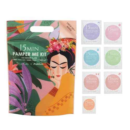 Frida Kahlo 15 Min Pamper Me Kit by Naisture ? Korean Spa and Skincare Kit for Women with Hair, Hand, Foot, Eye, and Face Masks