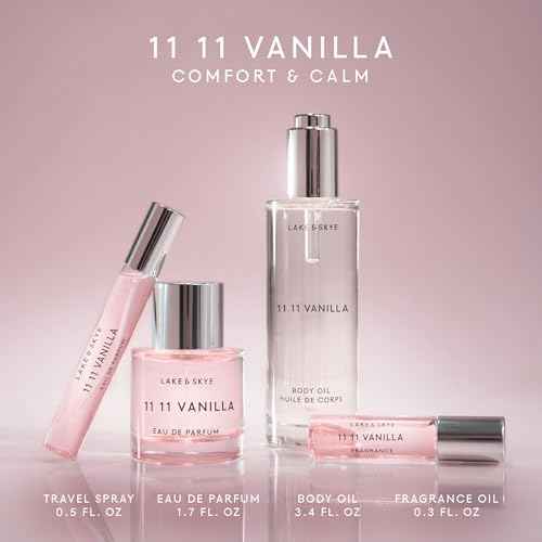 Lake & Skye 11 11 Vanilla Eau de Parfum 50mL - Long Lasting - Vanilla, Dreamy, Cr?me, Skin Musk, Cashmere, Clean, Vegan, Paraben-Free, Cruelty-Free